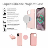 Чехол iPhone 13 Pro Liquid Silicone MagSafe FULL (красно-пурпурный)