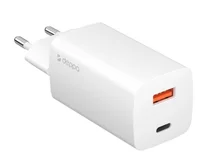 СЗУ-1USB + USB-C Deppa PD 3.0, QC 3.0, 65W, GaN, белый