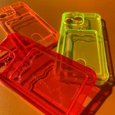 Чехол iPhone XR TPU CardHolder (прозрачный оранжевый)